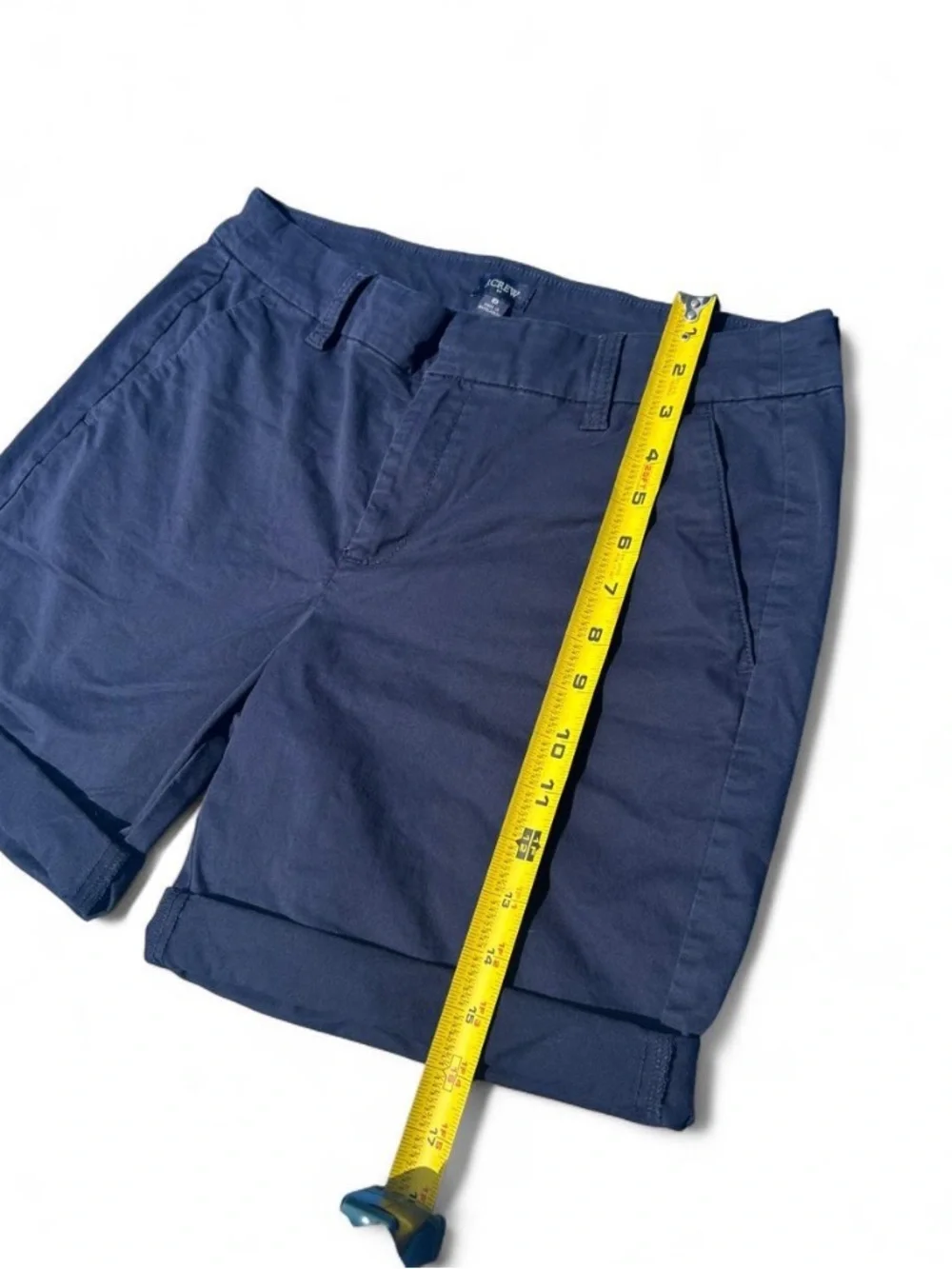 J. Crew Navy Flat-Front Cotton Chino Shorts